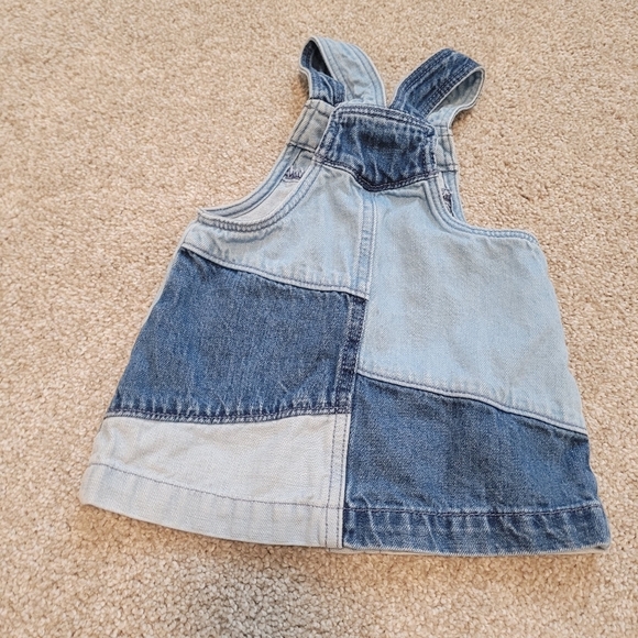 Gap Baby Denim Patch Button Front Jean Dress Size 6-12 Months - Picture 3 of 5